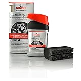 NIGRIN Performance Reifen-Gel, 300 ml, schützt Autoreifen vor UV-Strahlen, Schmutz und Salz, mit Spezialschwamm zum Auftragen für Reifen-Pflege und Reifen-Glanz