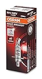 Osram Night Breaker Silver H1, +100% mehr Helligkeit, Halogen-Scheinwerferlampe, 64150NBS, 12V Pkw, Faltschachtel (1 Lampe)
