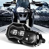 REALOVE LED Scheinwerfer kompatibel mit Motorrad F800GS F800GS Abenteuer F700GS F650GS Frontleuchte mit Engelsaugen Tagfahrlicht, E-Prüfzeichen