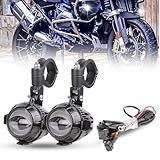 bamotoop Zusätzliche Motorrad LED Scheinwerfer，Motorrad 40W 6000LM 6000K Motorrad Nebelscheinwerfer LED Scheinwerfer with E-Prüfzeichen für BMW F800,Universal-Hilfslampe für Motorrad