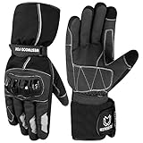 WESTWOOD FOX Motorrad Motorrad Handschuhe Thinsulate Wasserdichte Handschuhe Winter Thermo Herren Reiten Winddicht Scooter Motorsport Touchscreen Warm Sommer (Schwarz, L)