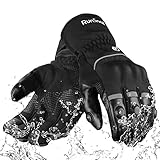 2KP CE Winter Motorradhandschuhe für Männer Frauen, Winddichte Wasserdichte Motorrad Handschuhe, Warme Lange Stulpen Biker Handschuhe mit Hartem Knöchelschutz Touchscreen Handschuhe für BMX ATV MTB