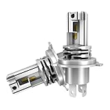 MGCOKINILY Halogen Auto Lampen H4, 55W 300% Helligkeit als Halogenlampen11000LM 6000K Kaltes Weiß,1:1 Mini-Größe, 2 Stück (H4)