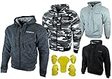 HEYBERRY Hoody Motorradjacke Roller Hoodie mit Aramid Schwarz Gr. L
