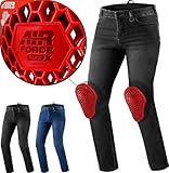 SHIMA Rider Motorrad Jeans Herren mit Protektoren Airforce Knieprotektoren Motorradhose Kurzgrößen Hosen Motorradjeans für Herren Protektorenhose Textilhose Jeanshose Lang (Männer, Schwarz, 36/34)