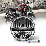 CO LIGHT 7 Zoll LED Scheinwerfer Motorrad, 12/24v 7'' Rund LED Zusatzscheinwerfer 60W 12000LM IP68 E9 Frontscheinwerfer für Motorrad Auto Sofort einsetzbar (J004C-1PC)