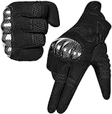 MOREOK Motorradhandschuhe, Touchscreen Motorrad Handschuhe Mit 100% Carbon Harter Knöchelschutz Sport Handschuhe für Herren und Damen-S