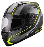 Integralhelm Helm Motorradhelm RALLOX 708 neon gelb grün schwarz matt S M L XL Größe L
