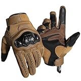 WTACTFUL Motorradhandschuhe Herren Damen, Touchscreen Motorrad Handschuhe Herr für Motorradrennen, Taktische Handschuhe, Mountainbike Radfahren, Motorradfahren, Motorcross, Fahrradhandschuhe Braun XL