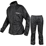 A-Pro Waterproof Motorbike Motorcycle 2 pc Rain Suit Trouser Jacket Scooter 3XL, Schwarz